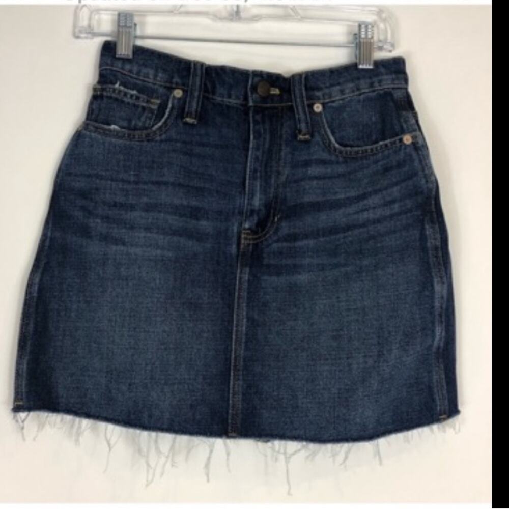 Madewell rigid straight denim mini skirt
